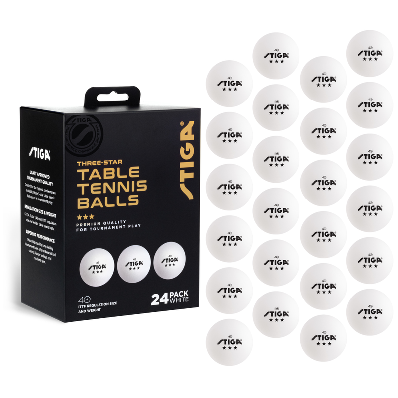 STIGA 24pk 3-Star Ping Pong Balls - USATT Approved Tournament Quality - ITTF Regulation Size & Weight - Durable, Tournament Table Tennis Balls_1