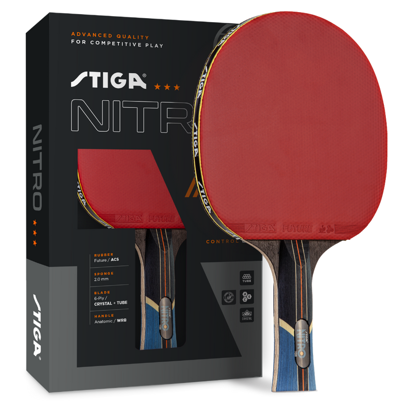 STIGA Nitro Performance Ping Pong Paddle - 6-ply Light Blade - 2mm Premium Sponge - Anatomic Italian Composite Handle for Exceptional Grip - Performance Table Tennis Racket for Serious Play_1