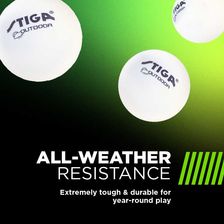 STIGA Water-Resistant, Durable, Outdoor Table Tennis Balls Minimize Wind Resistance (4-Pack)_3