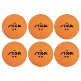 STIGA 2-Star Orange Table Tennis Balls (6-Pack)_1