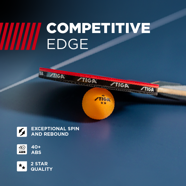 REGULATION SIZE & WEIGHT – Includes 6 (orange) STIGA 2-star (40mm) ITTF regulation size and weight table tennis balls._2